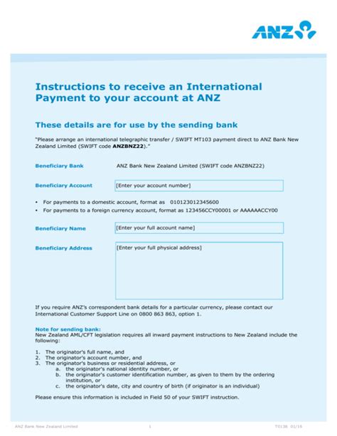 anz bank nz overseas payment.